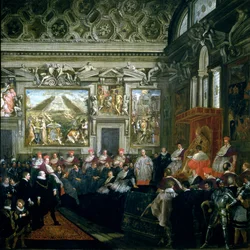 Pape Paul V (1522-1621) avec une Audience, 1620